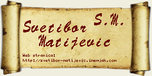 Svetibor Matijević vizit kartica
